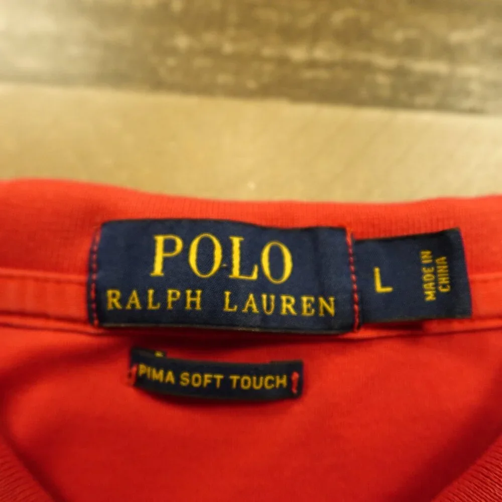 Polo Ralph Lauren Polo Shirt Men’s Large Red Pima‎ Soft Touch Cotton Classic
